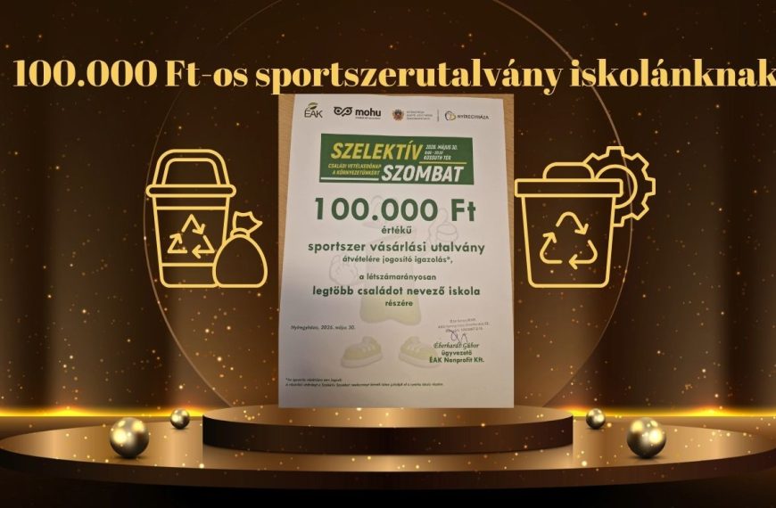 100.000 Ft-os sportszerutalvány iskolánknak