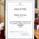 Háda Karina átvette a „Kiváló Versenyző – Tehetség Díj” Nyíregyháza Megyei Jogú Város Különdíját