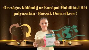 Országos különdíj az Európai Mobilitási Hét pályázatán – Boczák Dóra sikere!